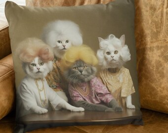 Cute and Funny Decor Cat Lovers Funny Gifts Cat Print Throw Pillow the Golden Girls Cat Lady Gift Etsy