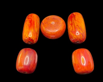 Afghan orange shaded glass beads, DIY Craft Supply, Bohemian Necklace Accessory, Jewelry Accessory