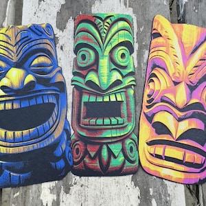 Set of 3 Large Tiki Wall Decorations