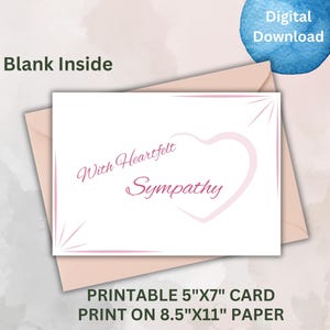 Carte de sympathie élégante avec un message sincère