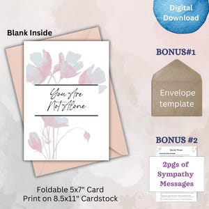Carte de sympathie florale aquarelle. Un rappel que vous n'êtes pas seul