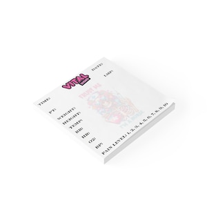 Post-it's voor verpleegkunde, aangepaste herinnering medische vitale functies, gepersonaliseerd notitieblok gezondheidszorg, cadeau verpleegkundige briefpapier, stationair ziekenhuis