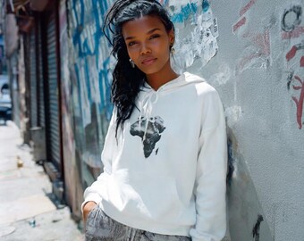 Africa Charcoal Sketch Hooded Sweatshirt
