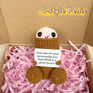 Pene de crochet divertido - Regalo divertido para adultos - Pene amigurumi de crochet - Regalo para novio/esposo - Regalo de aniversario, Pene positivo para Navidad Style C