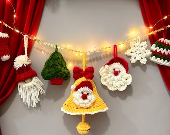Handmade crochet Christmas tree/Santa Claus/snowflake/dwarf ornament,Christmas Sweater Ornament,Crochet Christmas Tree Decor, Xmas Gift