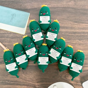 Bulk Sale Crochet Emotional Support Pickles-Mental Health Gift for Family/Friends/Team-Big Dill Pickle-Mother&#39;s Day Pickle Amigurumi