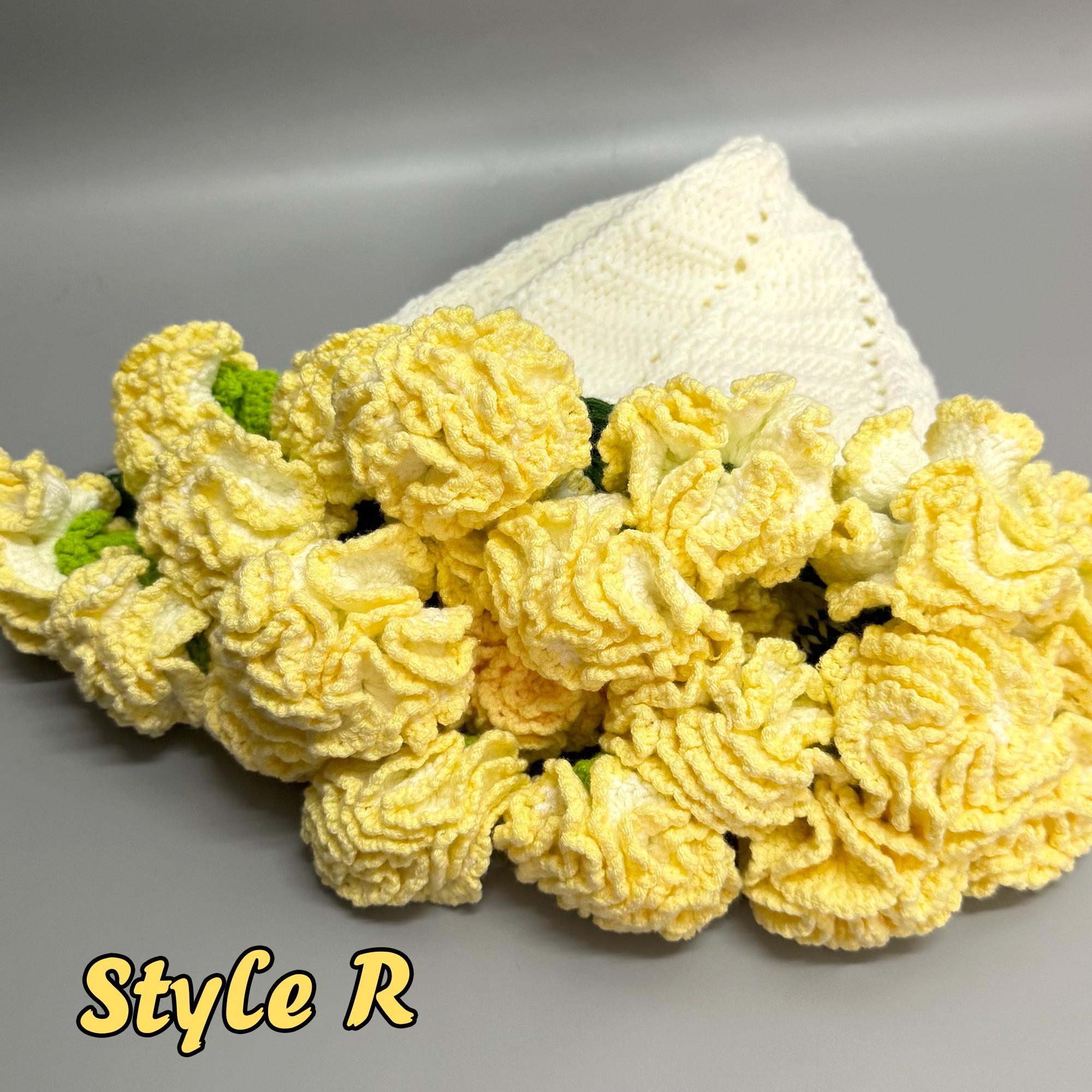 手編みのスズラン柄ブランケット、バラの花束柄ブランケット、結婚祝い