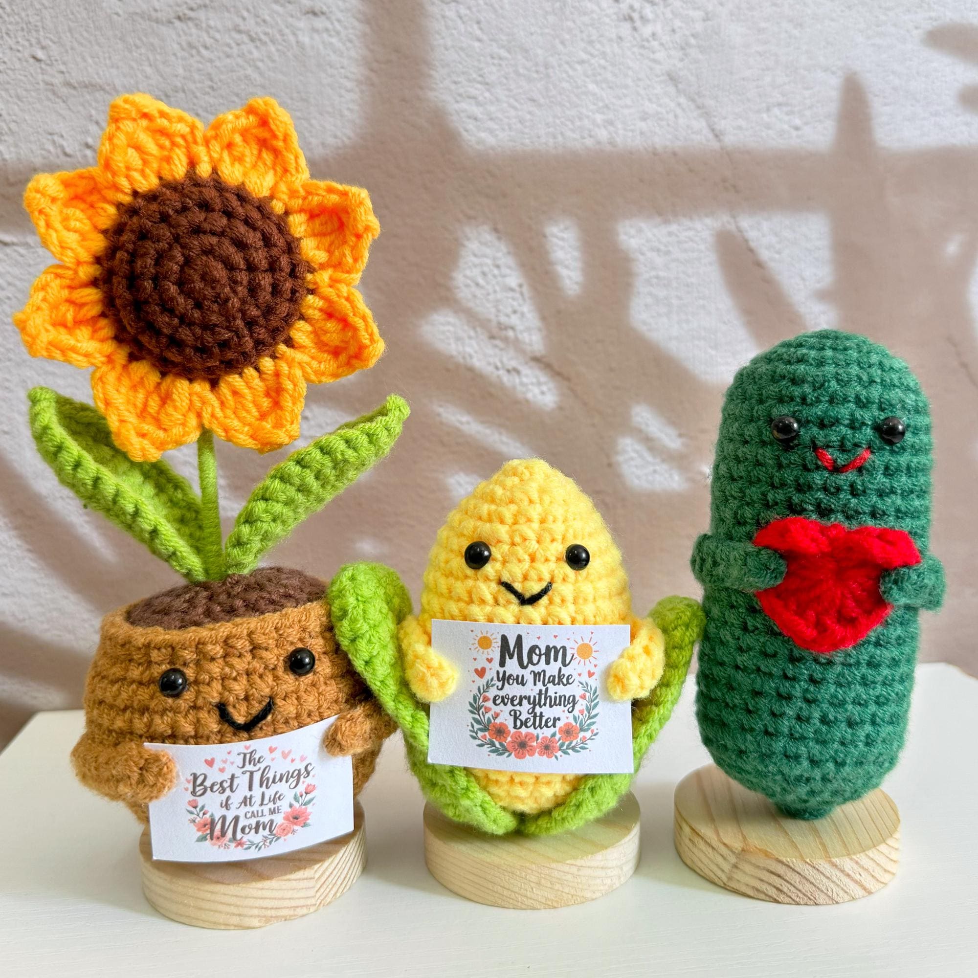 Handmade Crochet Sunflower/flowers/pickle/corn-crochet Flower Desk