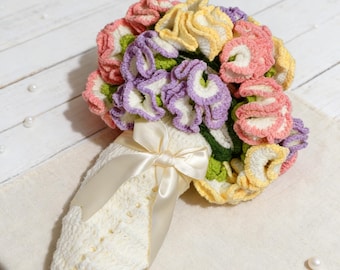 Handmade crocheted lily of the valley blanket,Rose Bouquet Blanket,Wedding Gift, Crochet Flower Blanket,Thanksgiving Gift, Xmas Gift