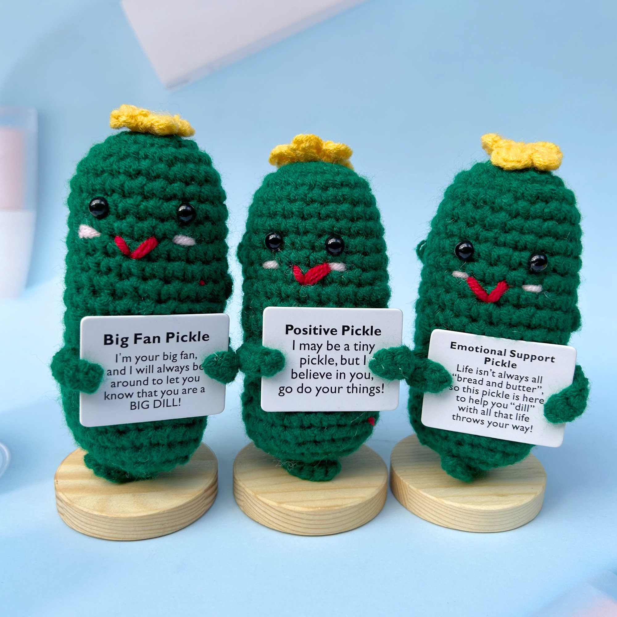 Emotional Support Pickle/positive Pickle/you Are a Big Dill Pickle,  Handmade Crochet Gift,stocking Stuffers,valentine's Day Gift 