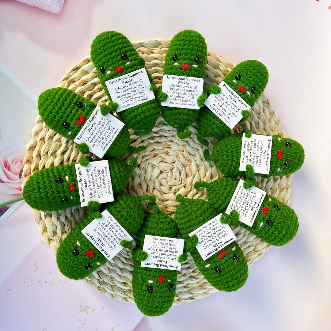 Bulk Sale Crochet Emotional Support Picklesmental Health Gift for