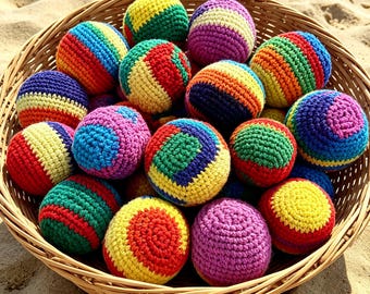 Balón de fútbol de ganchillo, pelotas de patada tejidas a mano, pelota de malabares, juguete antiestrés, pelotas para jugar al aire libre, juguete para campamentos de verano para niños y adultos.