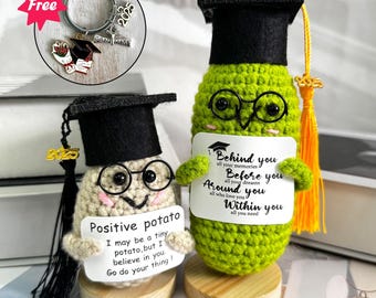 Cornichon positif de remise des diplômes avec support,Souvenir de pommes de terre de remise des diplômes,Lycée,Collège, Cadeaux pour les diplômés d'un doctorat,Porte-clés gratuit,Légumes