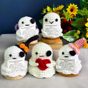 Halloween Ghost Crochet –Office desk accessories,Halloween gift,Creepy & Cute Crochet -Halloween decoration crochet ghost,Gift for her