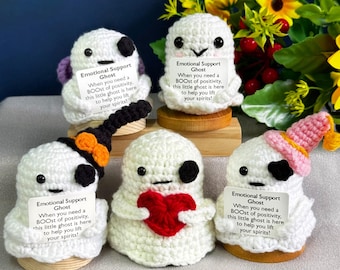 Halloween Ghost Crochet –Office desk accessories,Halloween gift,Creepy & Cute Crochet -Halloween decoration crochet ghost,Gift for her