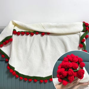 Rose Bouquet Blanket,Handmade crocheted lily of the valley blanket,Wedding Gift,Mother’s Day Gift,Crochet Flower Blanket, Soft Blanket