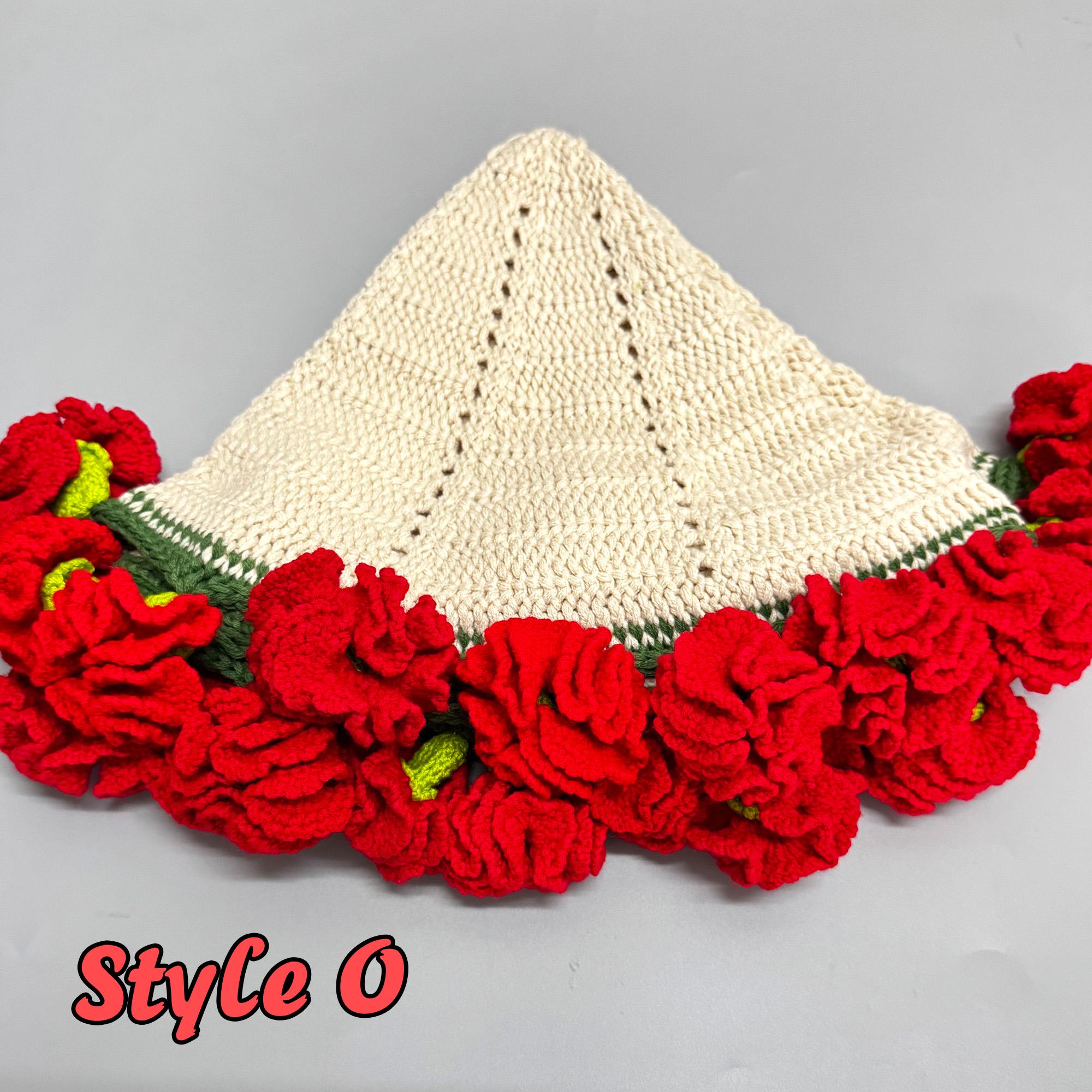 手作りのかぎ針編みのスズランブランケット、バラの花束ブランケット