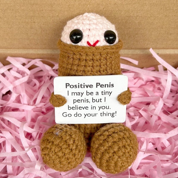 Funny Crochet Penis-Funny Gag Mature Gift-Crochet Penis Amigurumi-Gift for Boyfriend/Husband-Anniversary Gift,Positive Pennis Xmas Stuffer