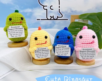 Lindo dinosaurio de crochet, crochet de apoyo emocional, dinosaurios jurásicos, juguetes de compañía para niños, Tyrannosaurus Rex de crochet, regalos para niños