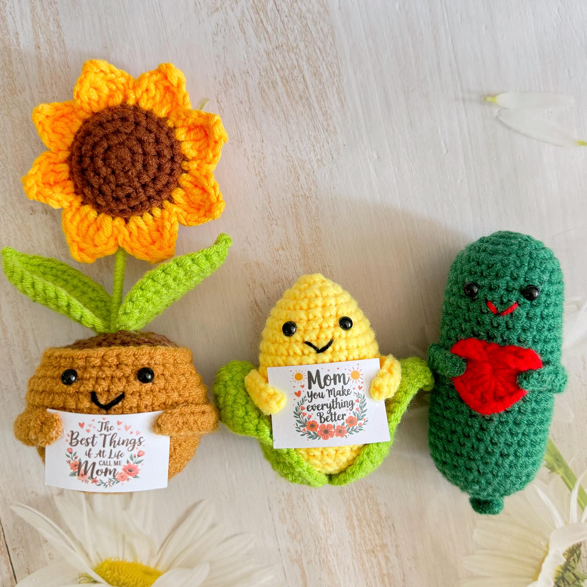 Handmade Crochet Sunflower/flowers/pickle/corn-crochet Flower Desk