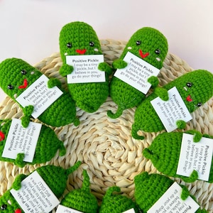 Bulk Sale Crochet Positive Pickles-Mental Health Gift for Family/Friends/Team-You Are a Big Dill Pickle-Mother&#39;s Day Positive Vegetebles