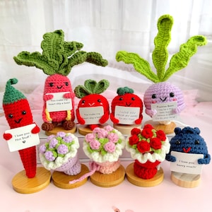 Crochet beet /Mini bouquet/Chili/Tomato/Blueberries/Fruits/vegetables,Mother's Day gift,Play Food Fruit Vegetable,Anniversary Gift