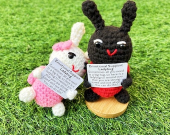 Adorable Crochet Ladybug,Emotional Support Ladybug,Handmade Crochet Animal,Mother's Day Gift,Home Desk Table Office Decor,Couple gift