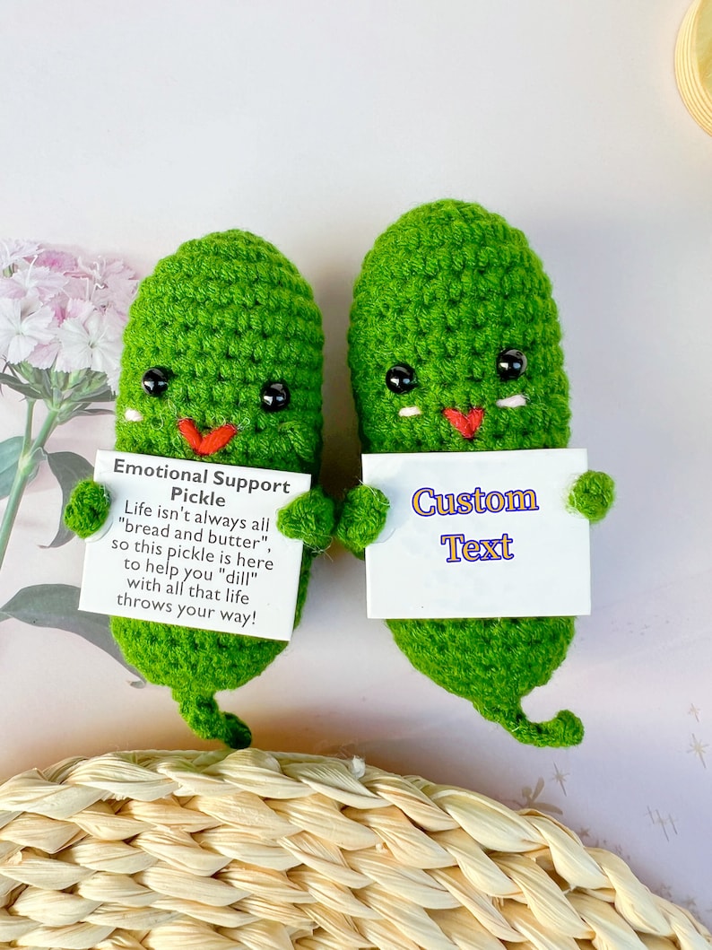 Bulk Sale Crochet Emotional Support Picklesmental Health Gift Etsy