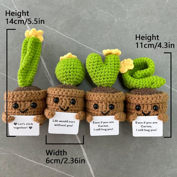 4 STCKE LOVE Crochet Kaktus Pflanze, Pflanze zur emotionalen  Untersttzung, Muttertagsgeschenk, handgemachtes benutzerdefiniertes  Geschenk fr Familie / Freunde / Frau / Mann / Kinder / Kissen - Etsy.de