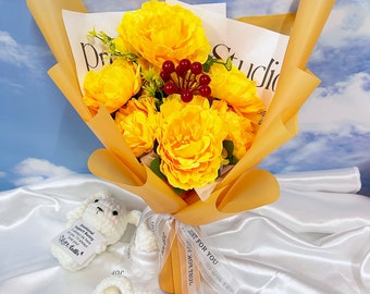 Bouquet pour la fête des mères, bouquet permanent en plastique, cadeaux pour maman, grand-mère, femme et amis, simulé de bouquet, cadeau romantique pour la fête des mères