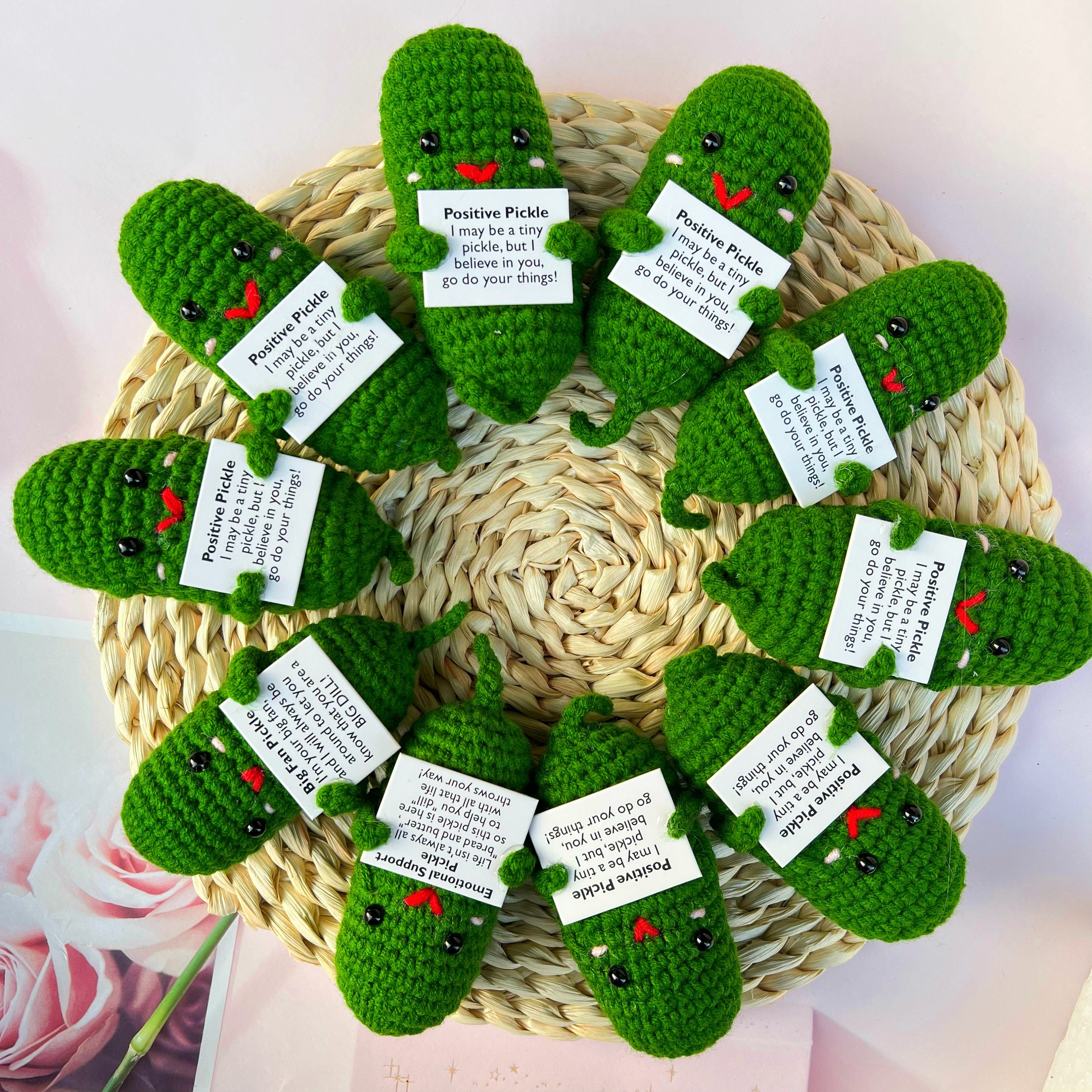 Bulk Sale Crochet Positive Pickles-mental Health Gift for Family