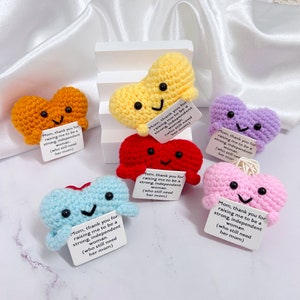 Handgefertigte Häkelarbeit Liebe, Muttertagsgeschenk, Pocket Hug Herz, Amigurumi Herz, ewige Liebe, emotionales Unterstützungsgeschenk, denke an Sie, Geschenk für sie