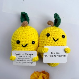 Handmade Crochet Mango-Positive Vegetables,Emotional Support Mango,Mango Lover Gift,You are MANGO-NIFICENT Gift,Back To School Gift