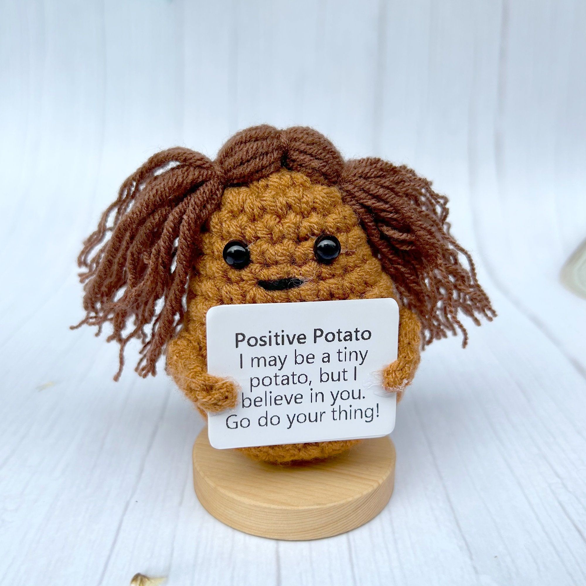 2PCS Emotional Support Picklepositive Potato Caring Gift-valentine's Days  Gift-funny Gifts With Positive Affirmations-crochet Gift 