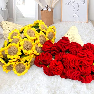 手作りのかぎ針編みのスズランブランケット、バラの花束ブランケット、結婚祝い、母の日ギフト、かぎ針編みの花ブランケット、ひまわりブランケット
