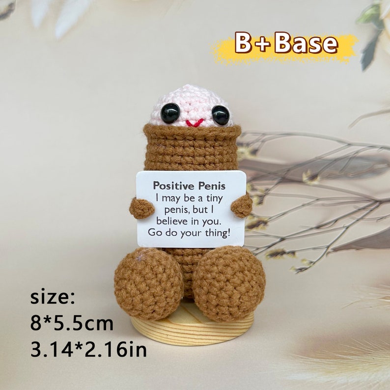 Pene de crochet divertido - Regalo divertido para adultos - Pene amigurumi de crochet - Regalo para novio/esposo - Regalo de aniversario, Pene positivo para Navidad imagen 7