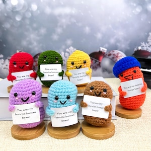 Crochet coffee beans, Handmade emotional support crochet dolls - You are my favorite human bean!Christmas gift, Christmas Present