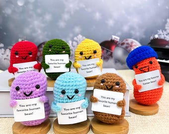 Crochet coffee beans, Handmade emotional support crochet dolls - You are my favorite human bean!Christmas gift, Christmas Present