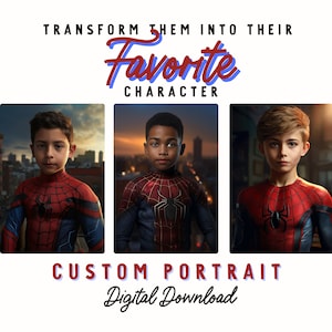 Personalized Gift for Boys, Superhero Portrait- Turn your Little man into a Hero with a Custom Portrait