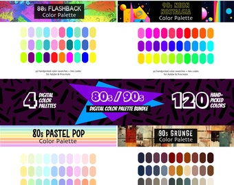 80s 90s Color Palette Bundle: Procreate & Adobe (Digital Download)
