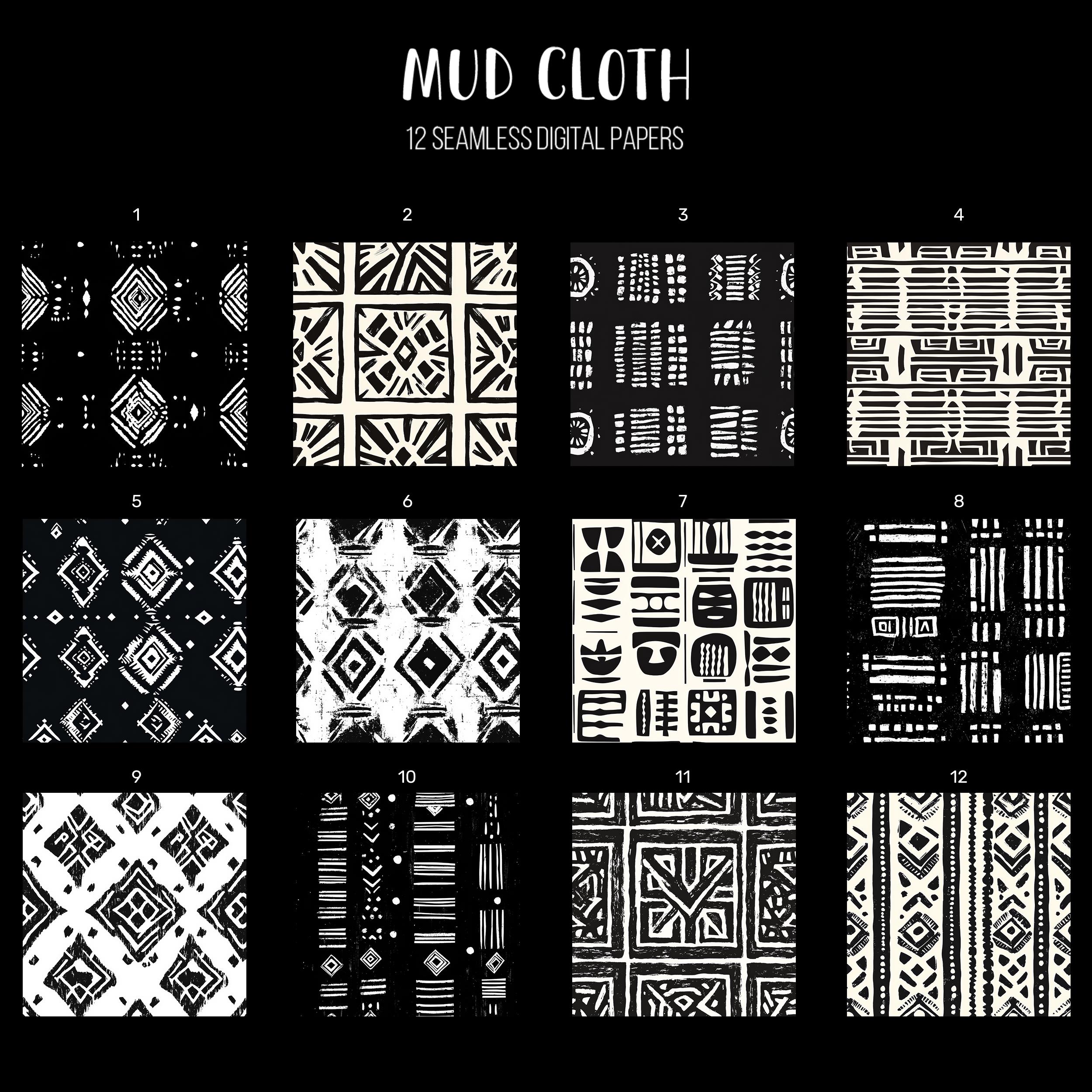 Mud Design Patterns Mud Cloth Digital Paper: Geometric Patterns (digital Download) - Etsy