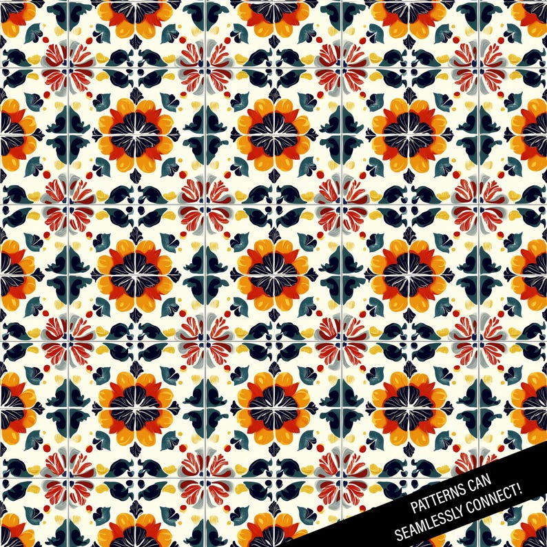 Spanish Tiles Digital Paper: Seamless Mediterranean Tile Patterns ...
