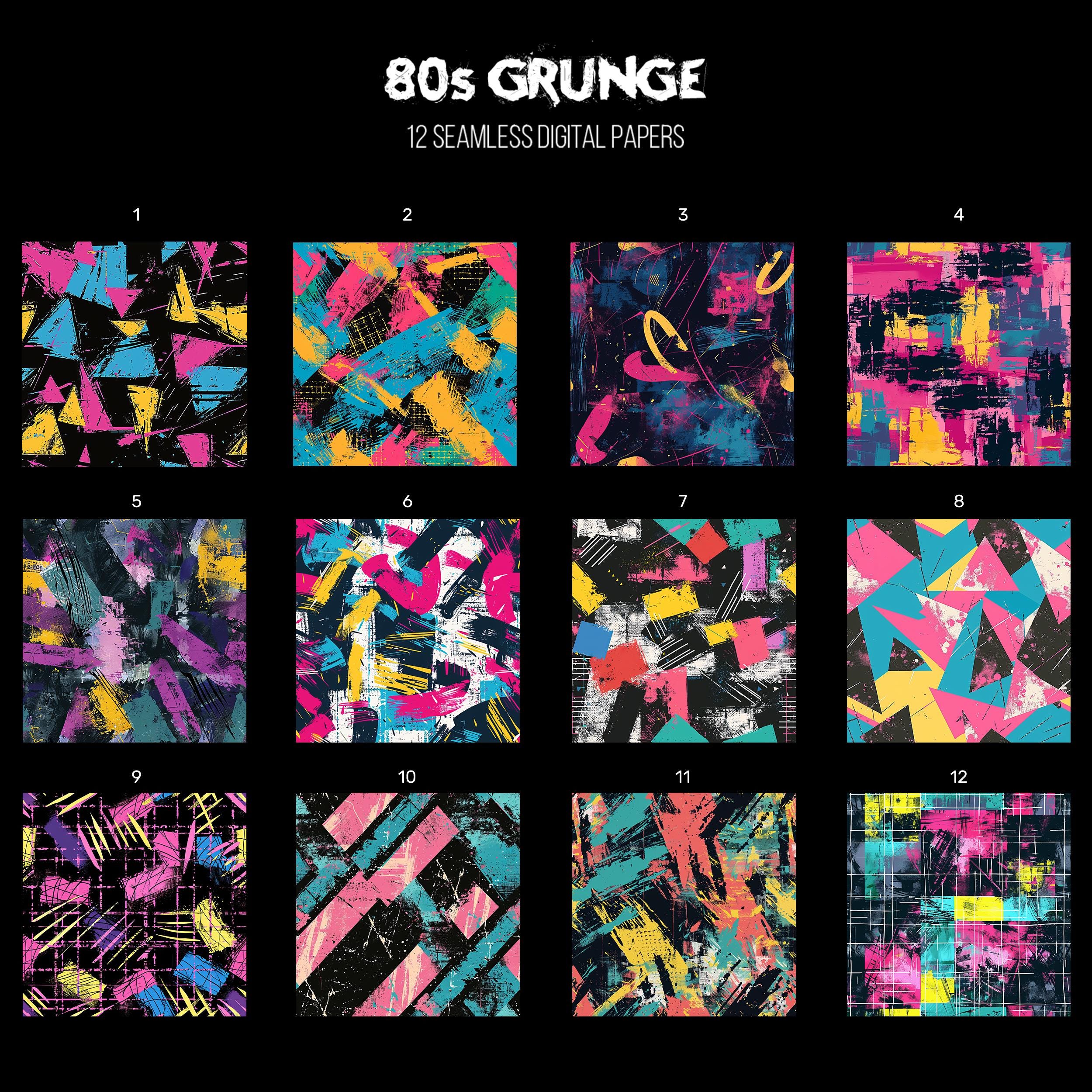 80s Grunge Seamless Digital Paper | Commercial Use | High-resolution ...