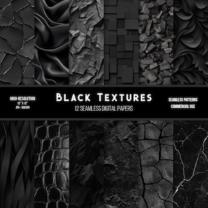 Puede incluir: Doce patrones de papel digital sin costuras en blanco y negro. Los patrones incluyen concreto agrietado, piel de cocodrilo, papel arrugado y más.