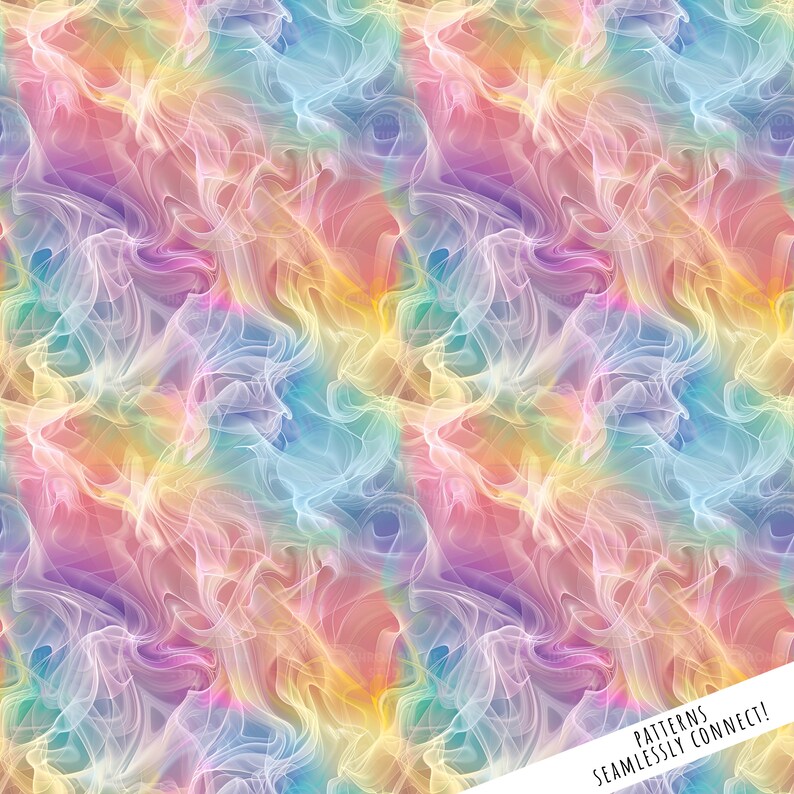 Ethereal Smoke Digital Paper: Seamless Colorful Mist Patterns (digital ...