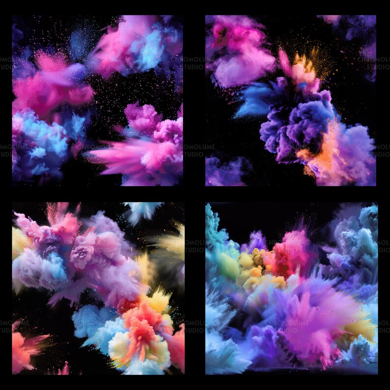 Pattern Explosion Samples Powder Explosion Digital Paper: Seamless Colorful Patterns (digital ...