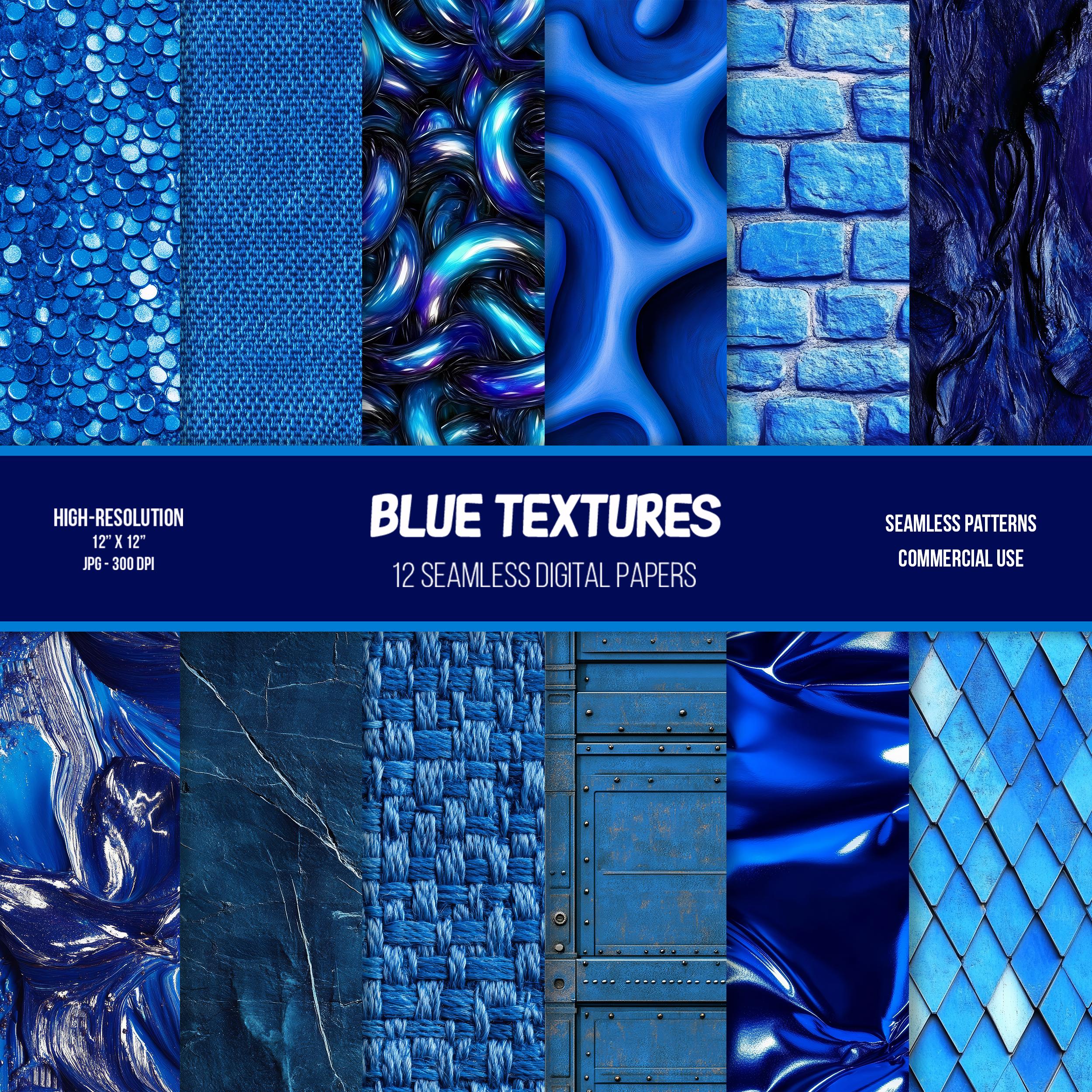 Blue Textures Digital Paper: Seamless Textured Patterns (digital ...