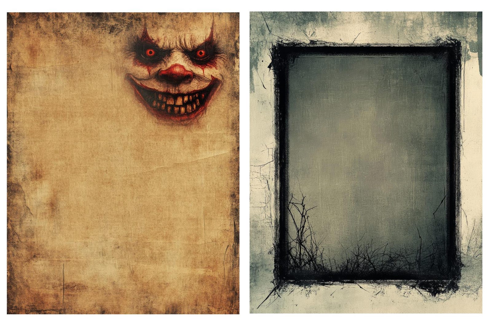Red Frame Horror Horror Frames Digital Paper: Halloween Borders (8.5