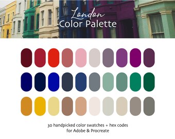 Paleta de colores digital inspirada en Londres: 30 tonos para Procreate y Adobe (descarga digital)