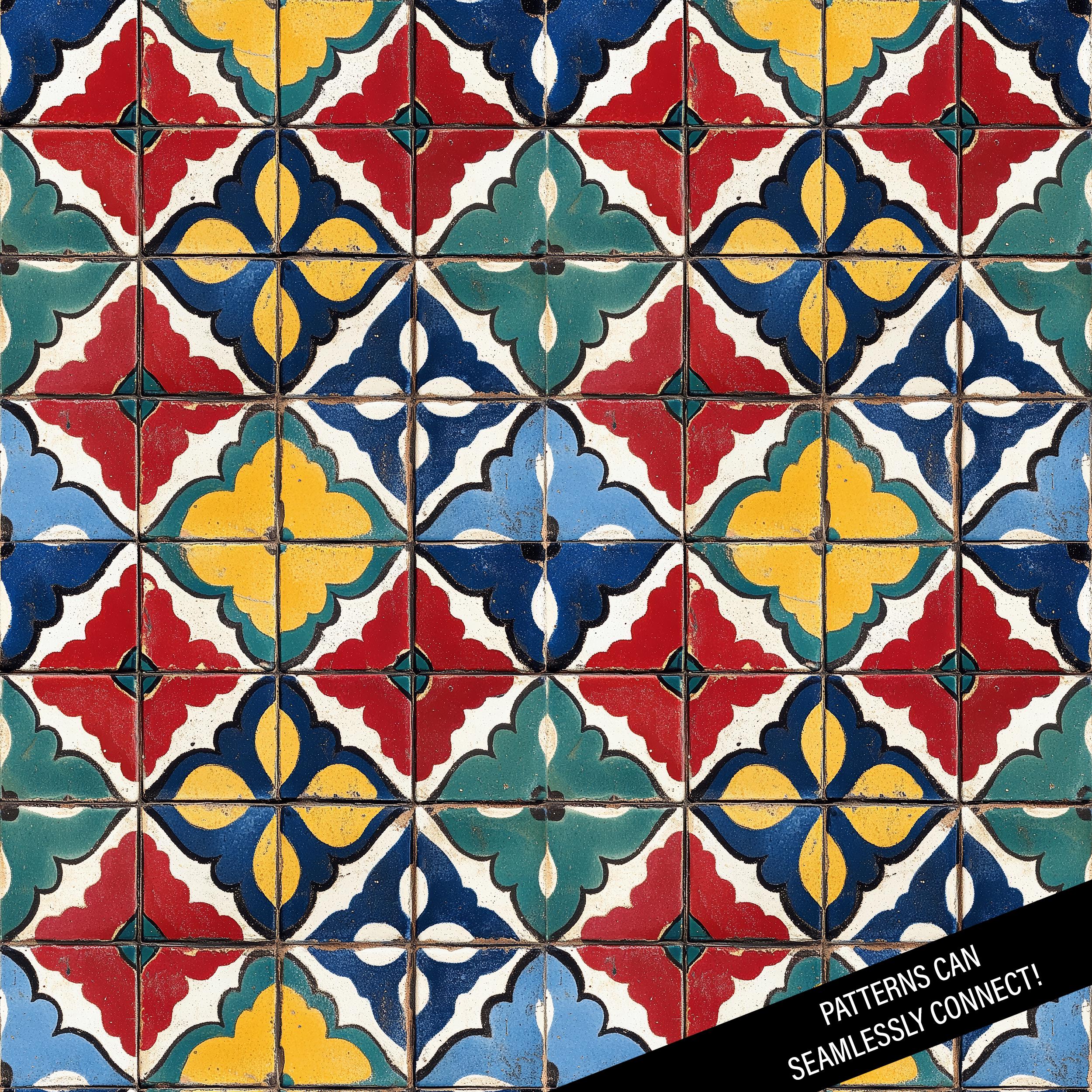 Spanish Tiles Digital Paper: Seamless Mediterranean Tile Patterns ...